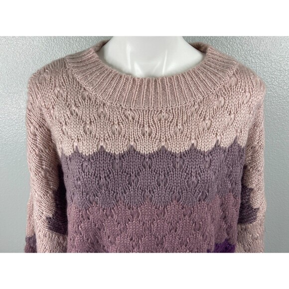 Listicle Women Large Knit Sweater Purple Shades Casual Mid Weight NWT - Picture 2 of 9